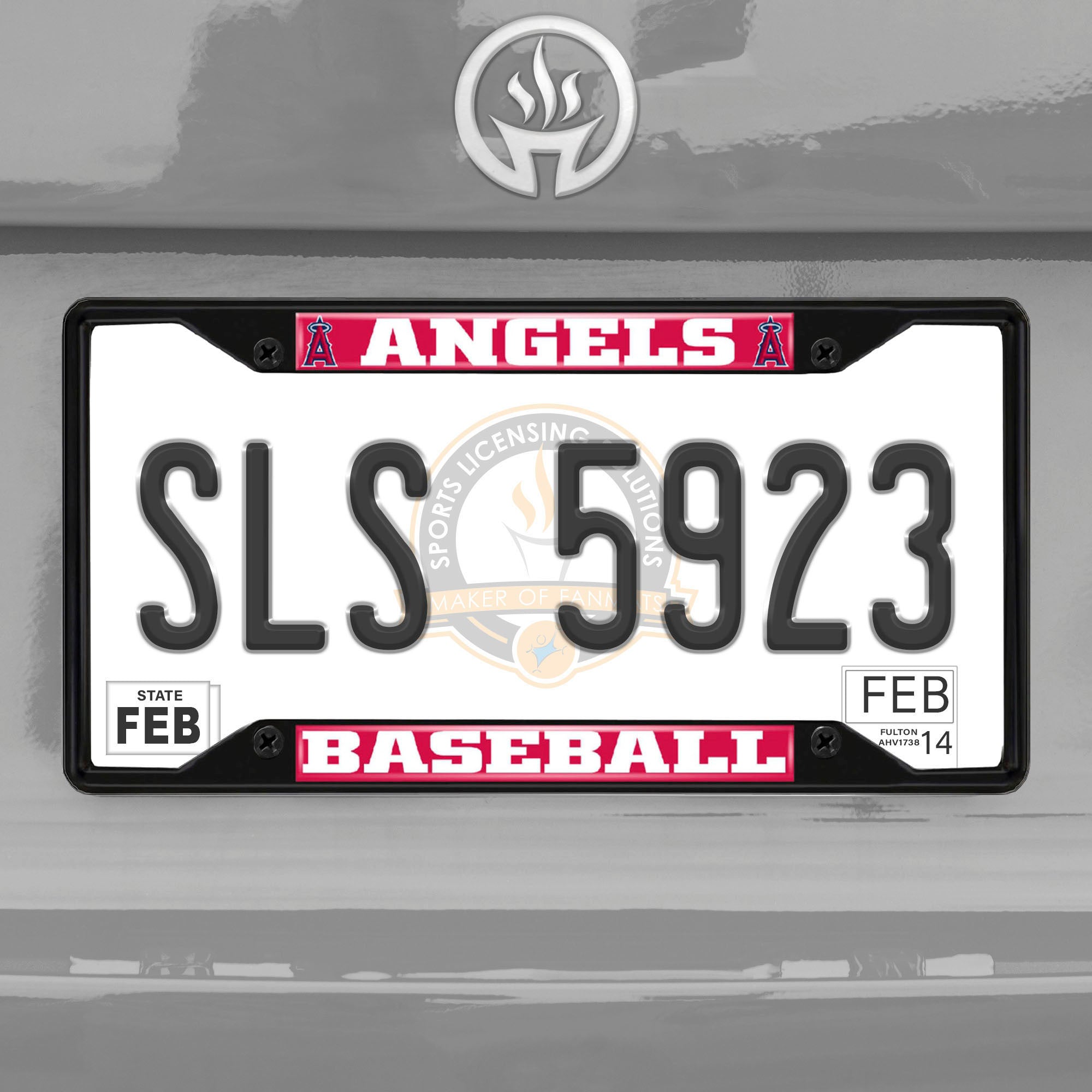 Los Angeles Angels Metal License Plate Frame Black Finish