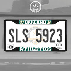 Oakland Athletics Metal License Plate Frame Black Finish - Oakland Athletics