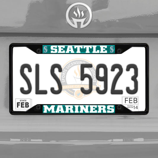 Seattle Mariners Metal License Plate Frame Black Finish