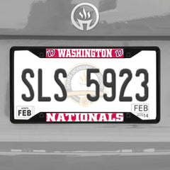 Washington Nationals Metal License Plate Frame Black Finish