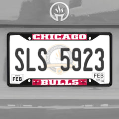 Chicago Bulls Metal License Plate Frame Black Finish - Chicago Bulls