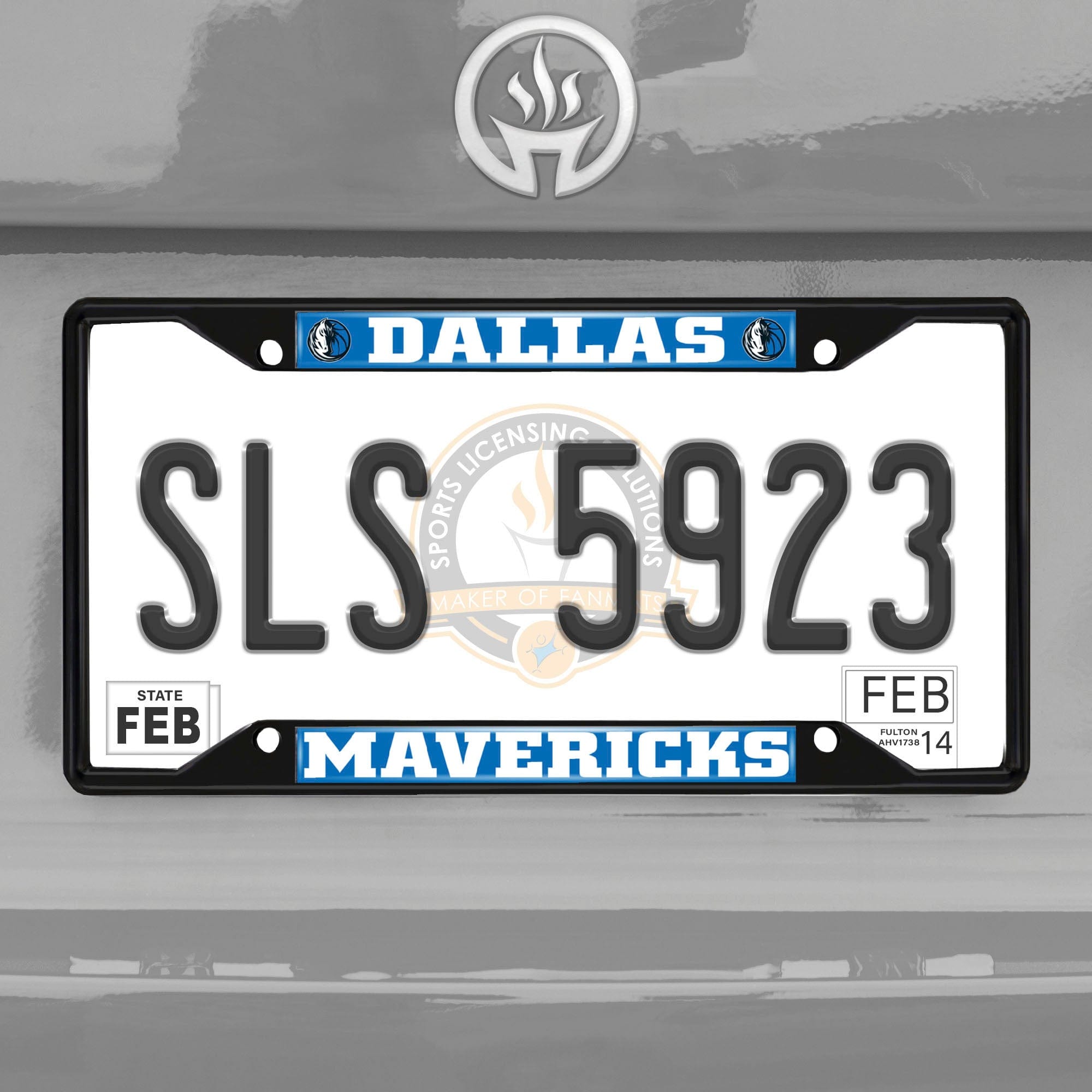 Dallas Mavericks Metal License Plate Frame Black Finish - Dallas Mavericks