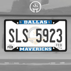 Dallas Mavericks Metal License Plate Frame Black Finish - Dallas Mavericks