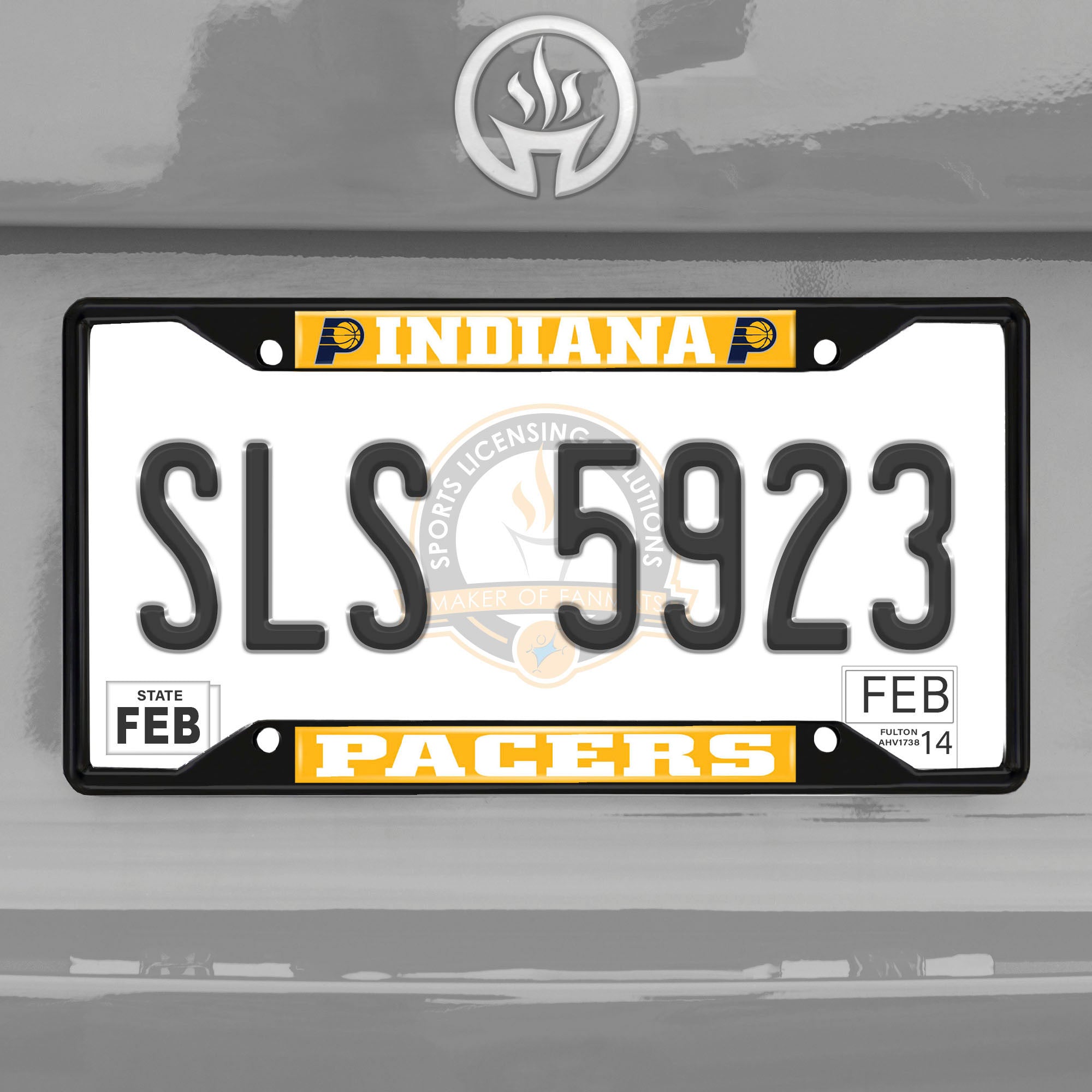 Indiana Pacers Metal License Plate Frame Black Finish