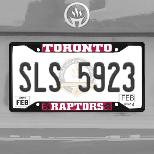 Toronto Raptors Metal License Plate Frame Black Finish