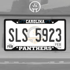 Carolina Panthers Metal License Plate Frame Black Finish - Carolina Panthers