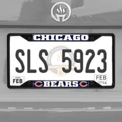 Chicago Bears Metal License Plate Frame Black Finish