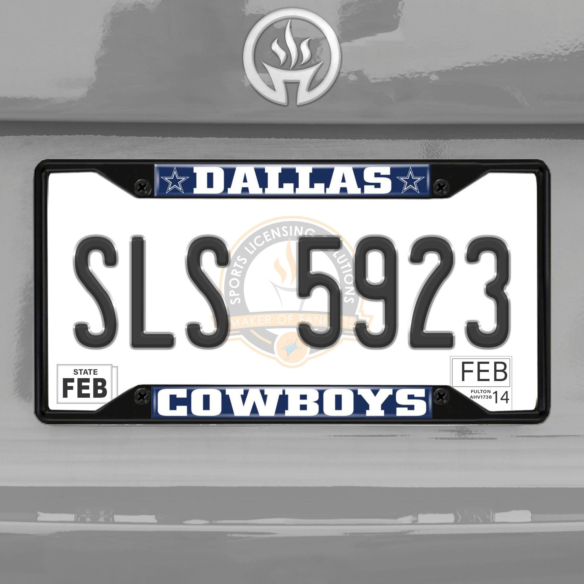 Dallas Cowboys Metal License Plate Frame Black Finish - Dallas Cowboys