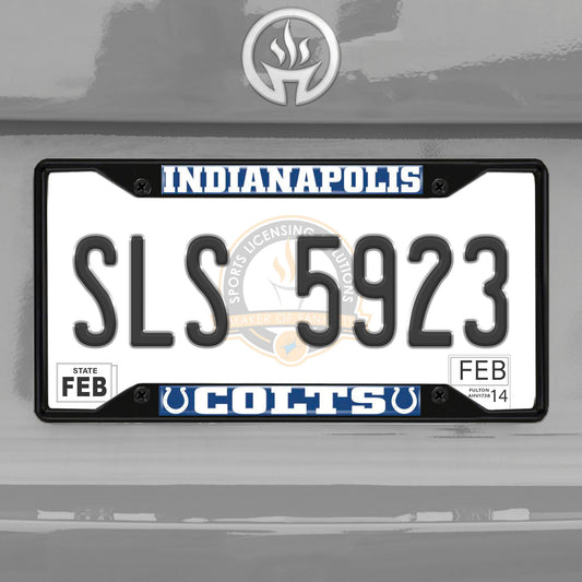 Indianapolis Colts Metal License Plate Frame Black Finish