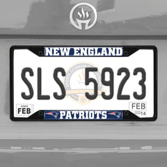 New England Patriots Metal License Plate Frame Black Finish - New England Patriots