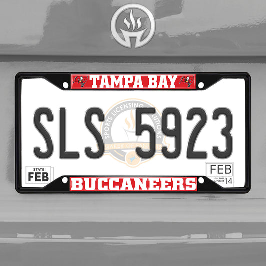 Tampa Bay Buccaneers Metal License Plate Frame Black Finish