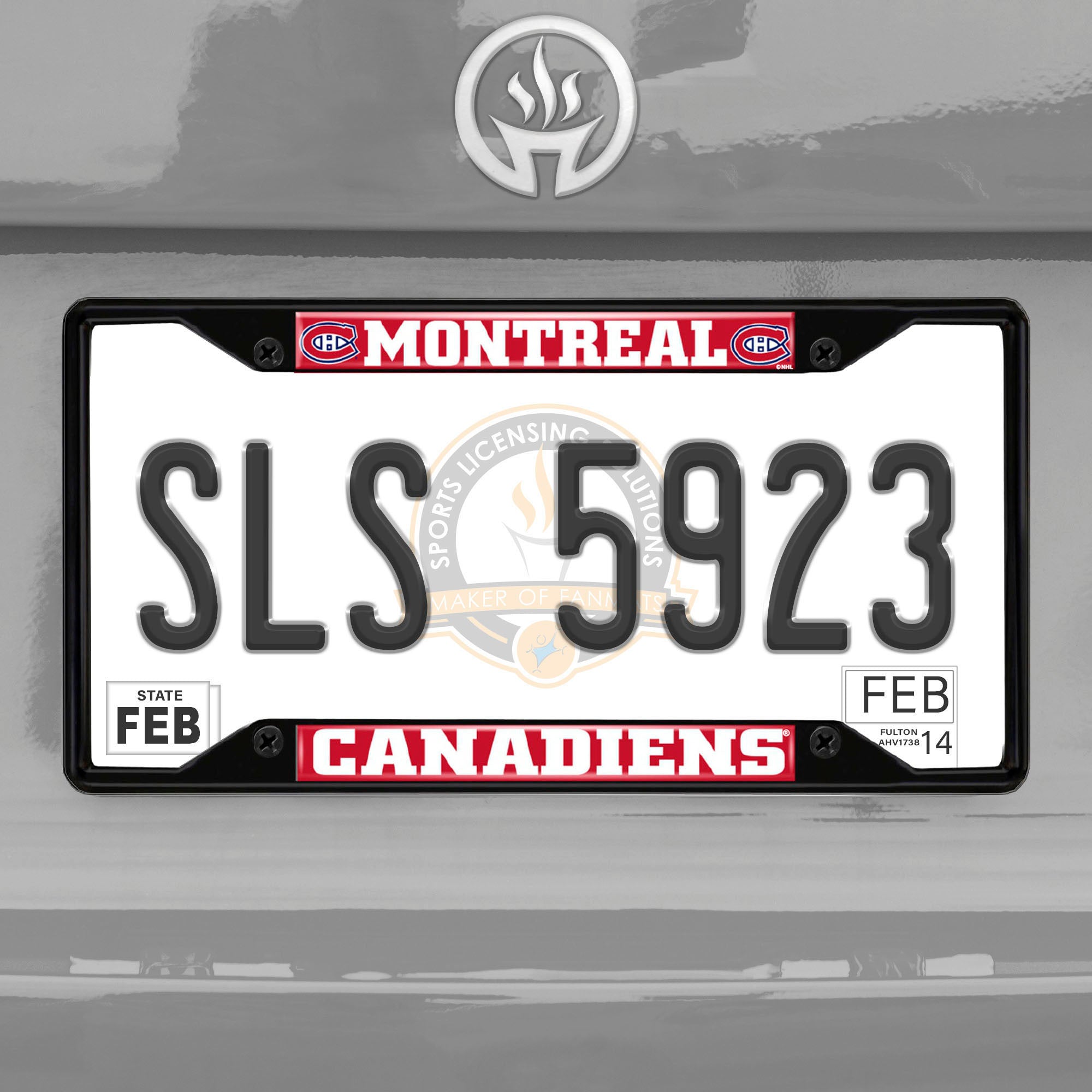 Montreal Canadiens Metal License Plate Frame Black Finish