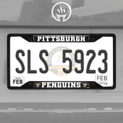 Pittsburgh Penguins Metal License Plate Frame Black Finish