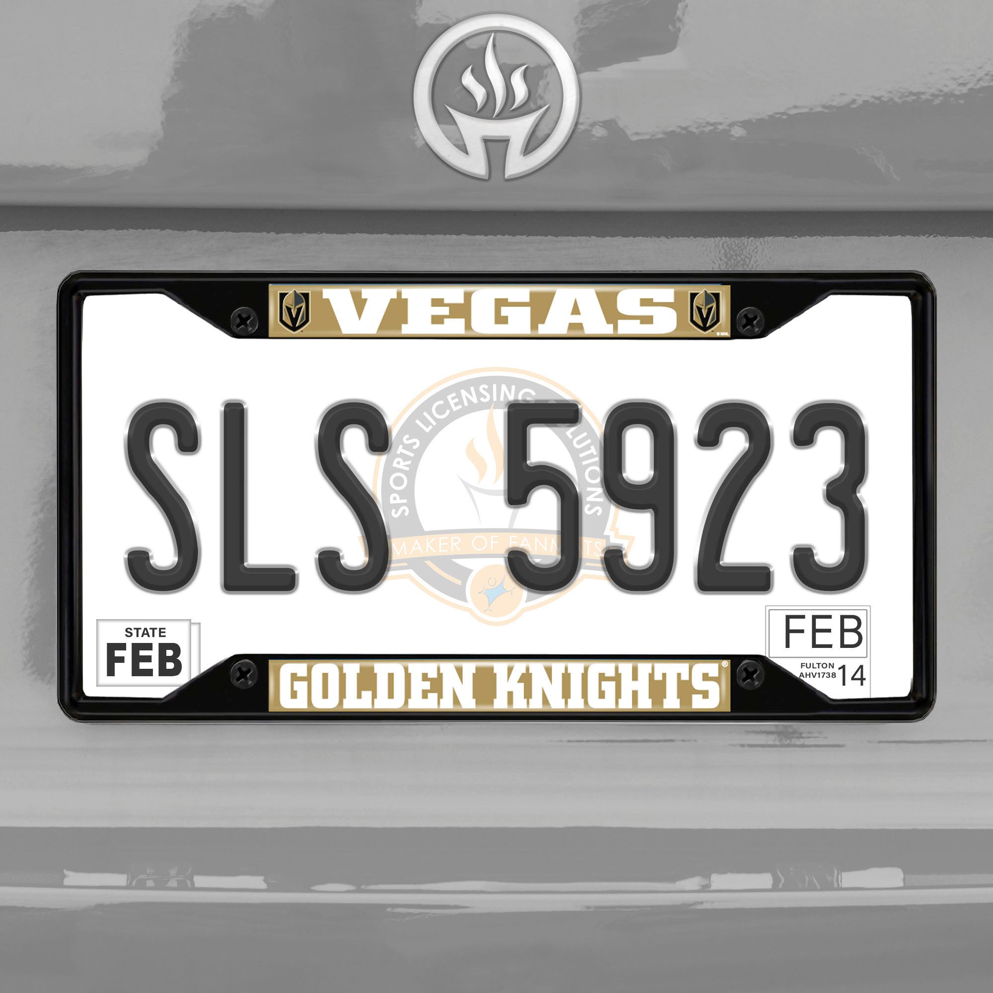 Vegas Golden Knights Metal License Plate Frame Black Finish