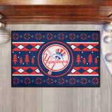 New York Yankees Holiday Sweater Starter Mat Accent Rug - 19in. x 30in.