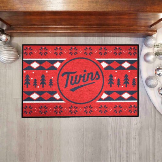 Minnesota Twins Holiday Sweater Starter Mat Accent Rug - 19in. x 30in.