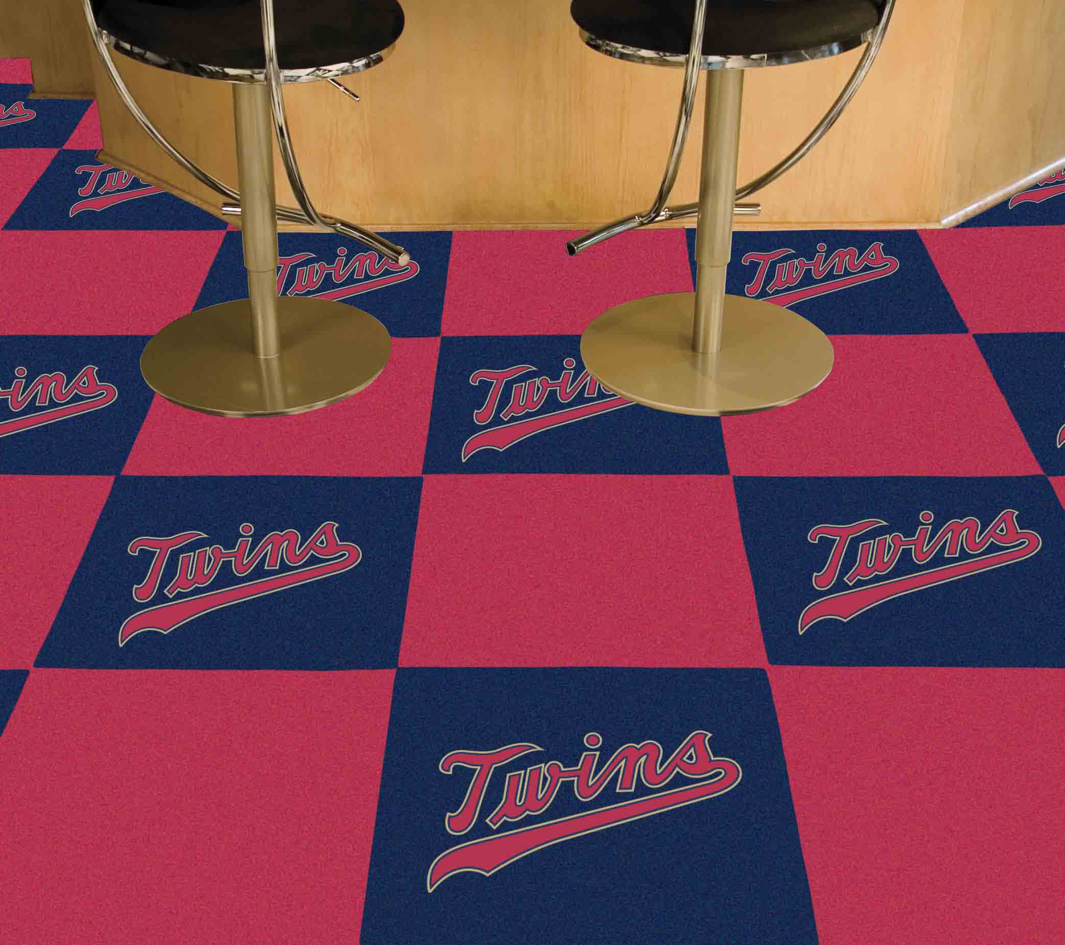 Minnesota Twins "Twins" Wordmark Team Carpet Tiles - 45 Sq Ft.