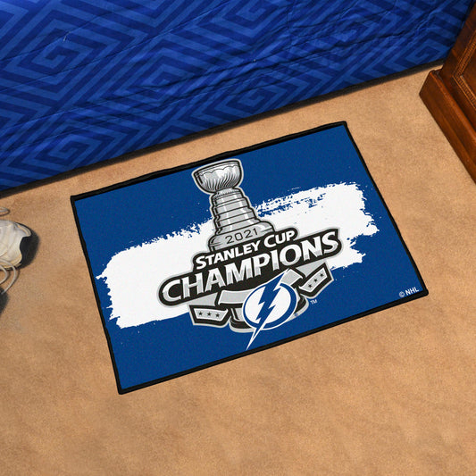 Tampa Bay Lightning Starter Mat Accent Rug - 19in. x 30in., 2021 NHL Stanley Cup Champions