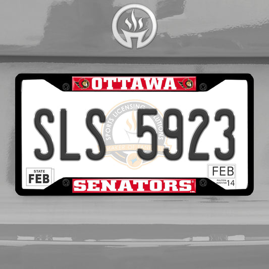 Ottawa Senators Metal License Plate Frame Black Finish