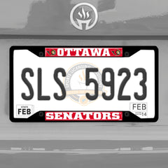 Ottawa Senators Metal License Plate Frame Black Finish