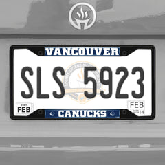 Vancouver Canucks Metal License Plate Frame Black Finish