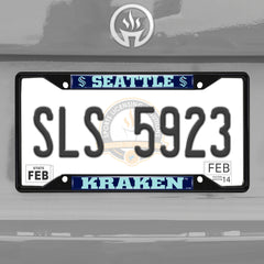 Seattle Kraken Metal License Plate Frame Black Finish