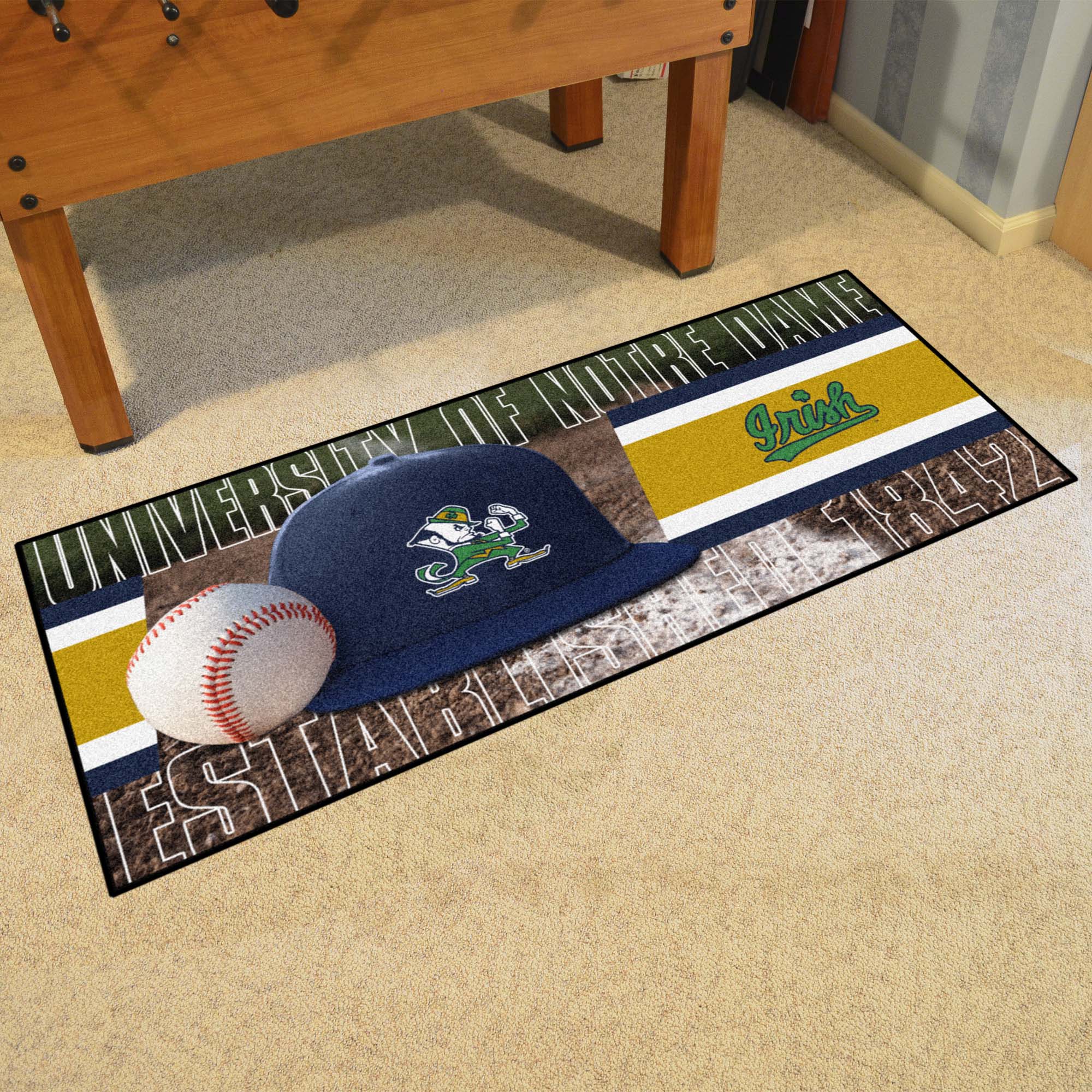 Notre Dame Fighting Irish Baseball Runner Rug - 30in. x 72in.