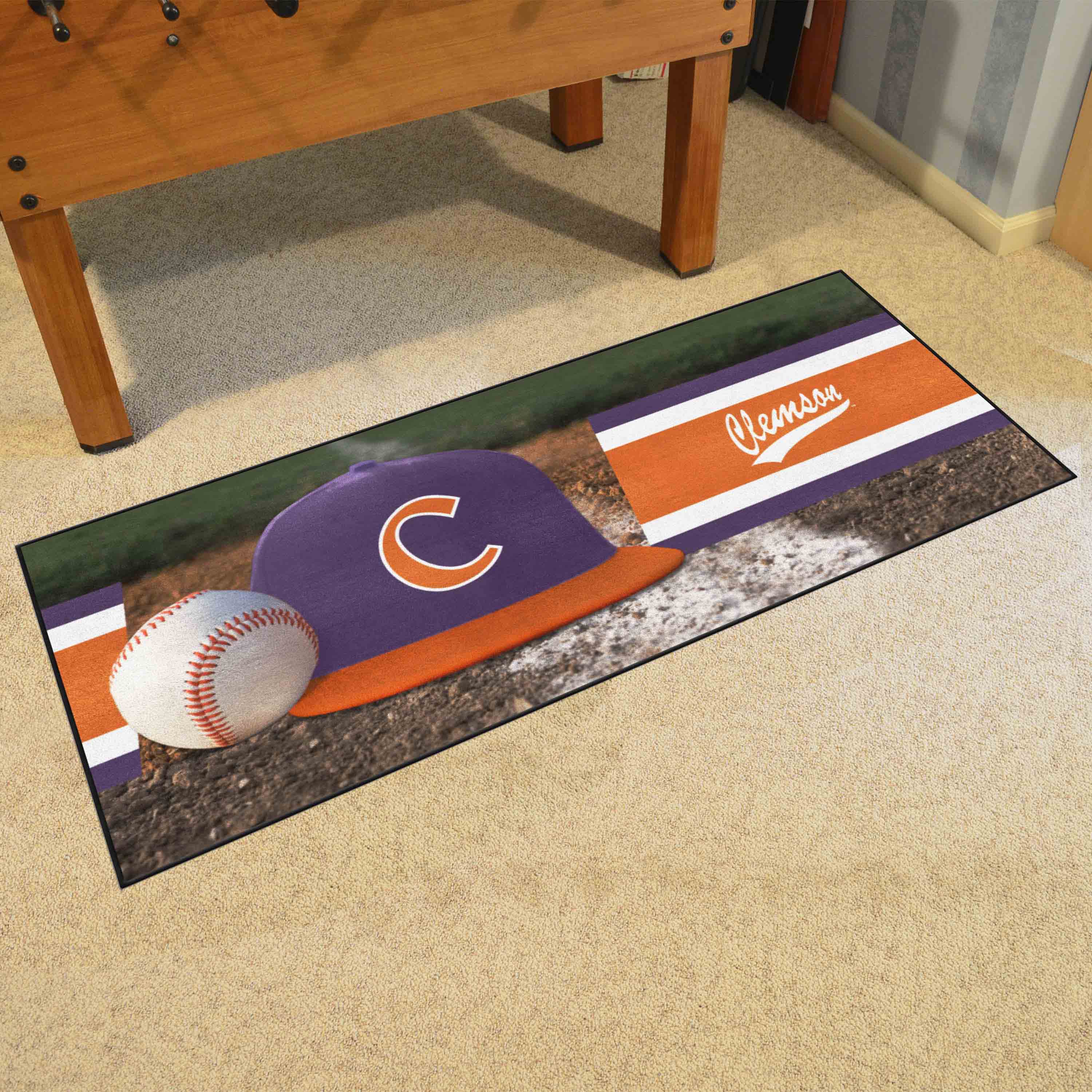 Clemson Tigers Baseball Runner Rug - 30in. x 72in. - Clemson