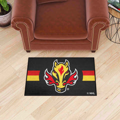 Calgary Flames Starter Mat Accent Rug - 19in. x 30in. Uniform Alternate Design - Calgary Flames