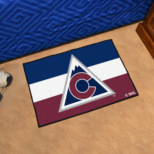 Colorado Avalanche Starter Mat Accent Rug - 19in. x 30in. Uniform Alternate Design - Colorado Avalanche