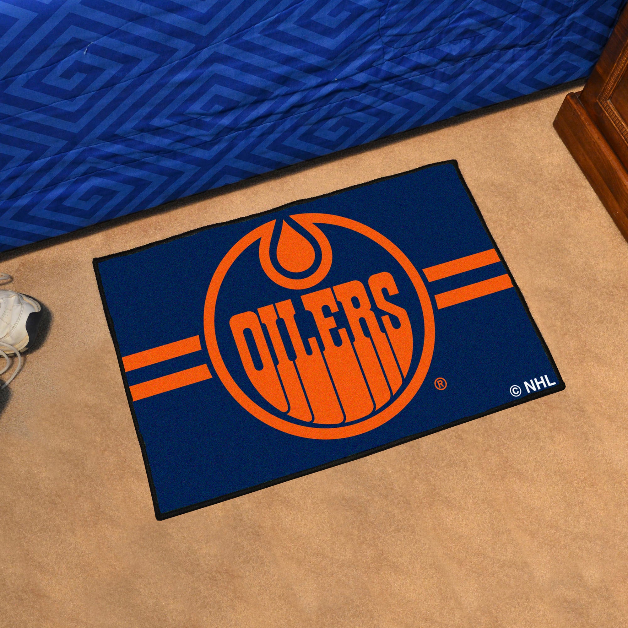 Edmonton Oilers Starter Mat Accent Rug - 19in. x 30in. Uniform Alternate Design