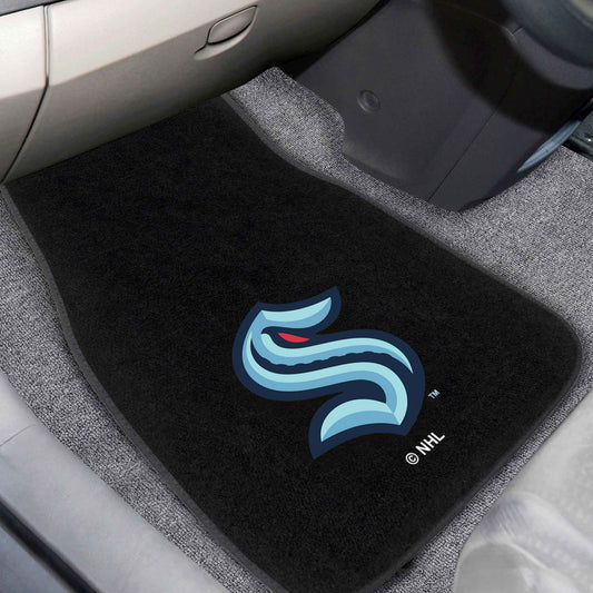 Juego de alfombrillas bordadas para coche Seattle Kraken (2 piezas)