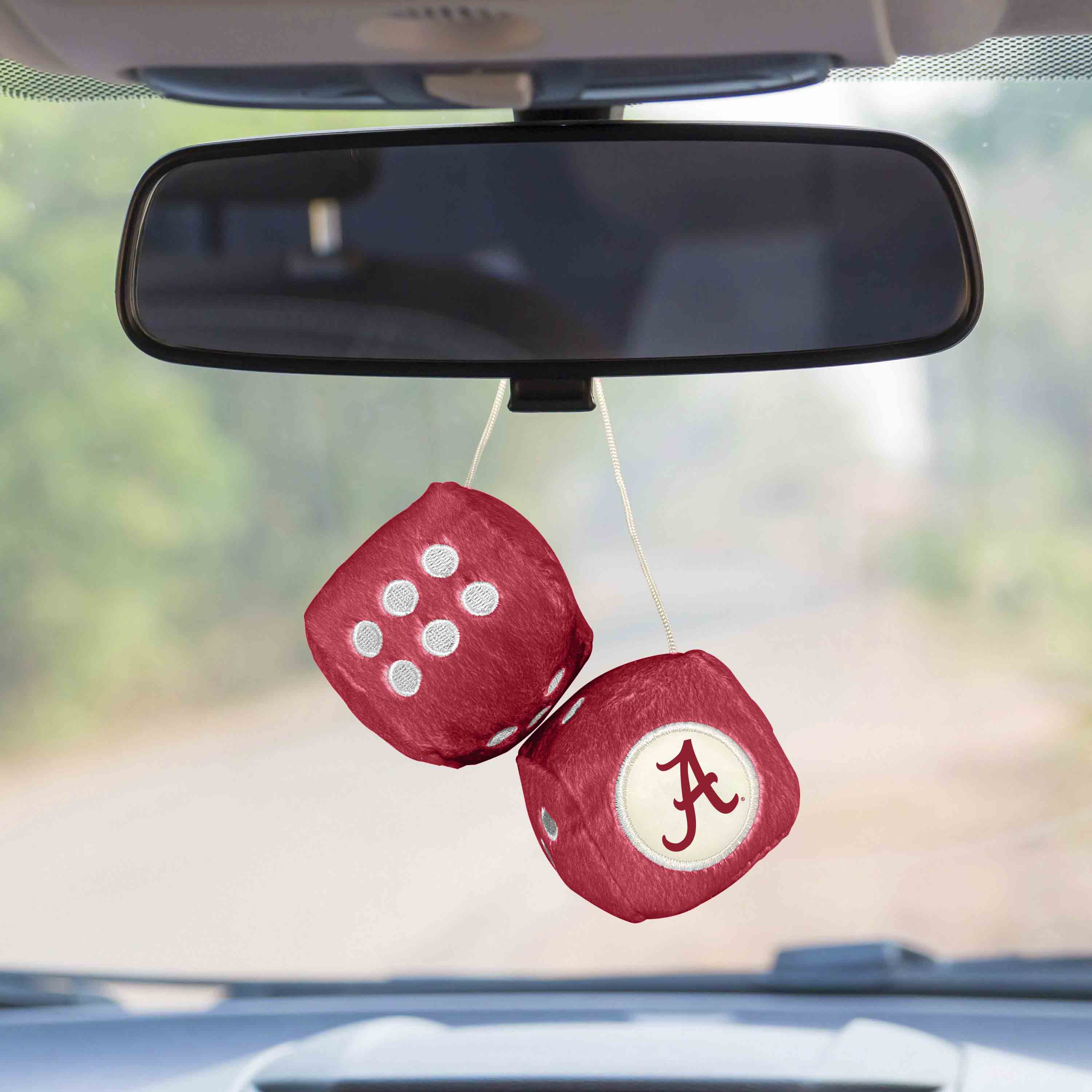 Alabama Crimson Tide Team Color Fuzzy Dice Décor 3" Set