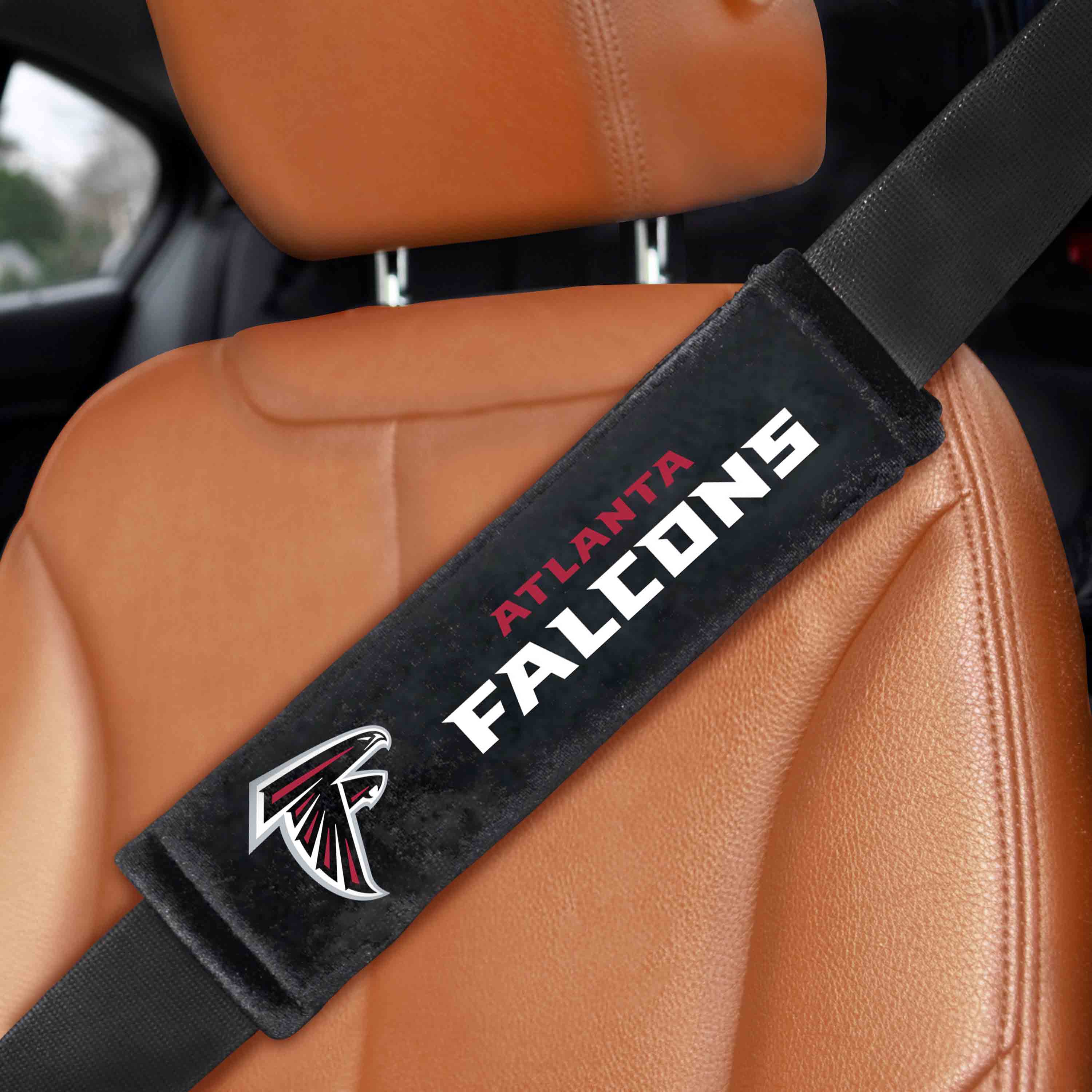 Atlanta Falcons Embroidered Seatbelt Pad - 2 Pieces - Atlanta Falcons