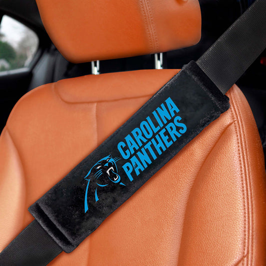 Carolina Panthers Embroidered Seatbelt Pad - 2 Pieces - Carolina Panthers