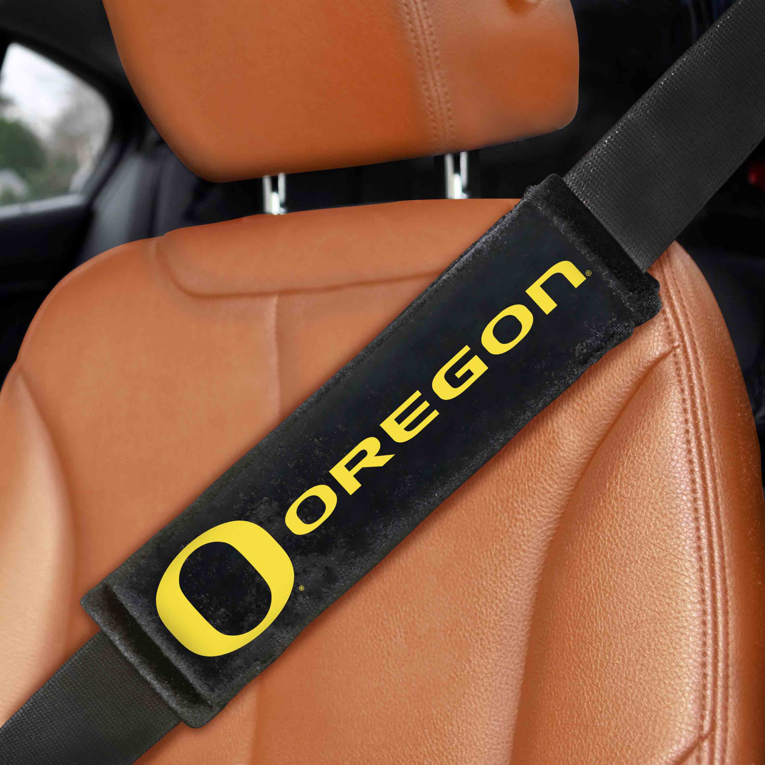 Oregon Ducks Embroidered Seatbelt Pad - 2 Pieces