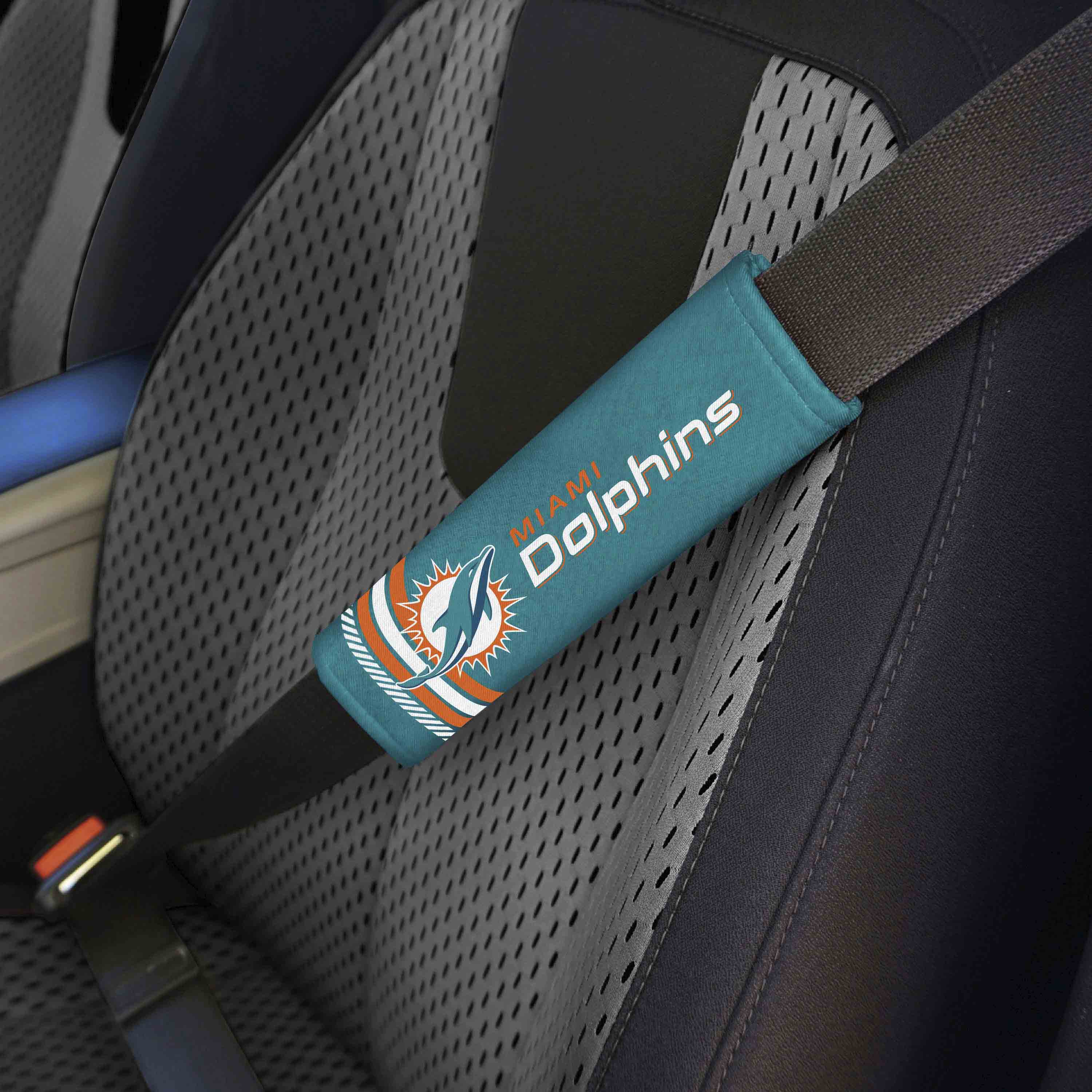 Miami Dolphins Team Color Rally Seatbelt Pad - 2 Pieces