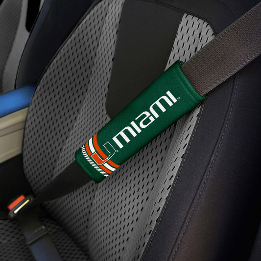 Miami Hurricanes Team Color Rally Seatbelt Pad - 2 Pieces - Miami