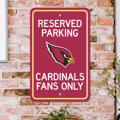 Arizona Cardinals Team Color Reserved Parking Sign Décor 18in. X 11.5in. Lightweight