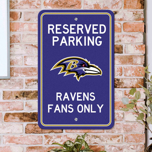 Baltimore Ravens Team Color Reserved Parking Sign Décor 18in. X 11.5in. Lightweight - Baltimore Ravens