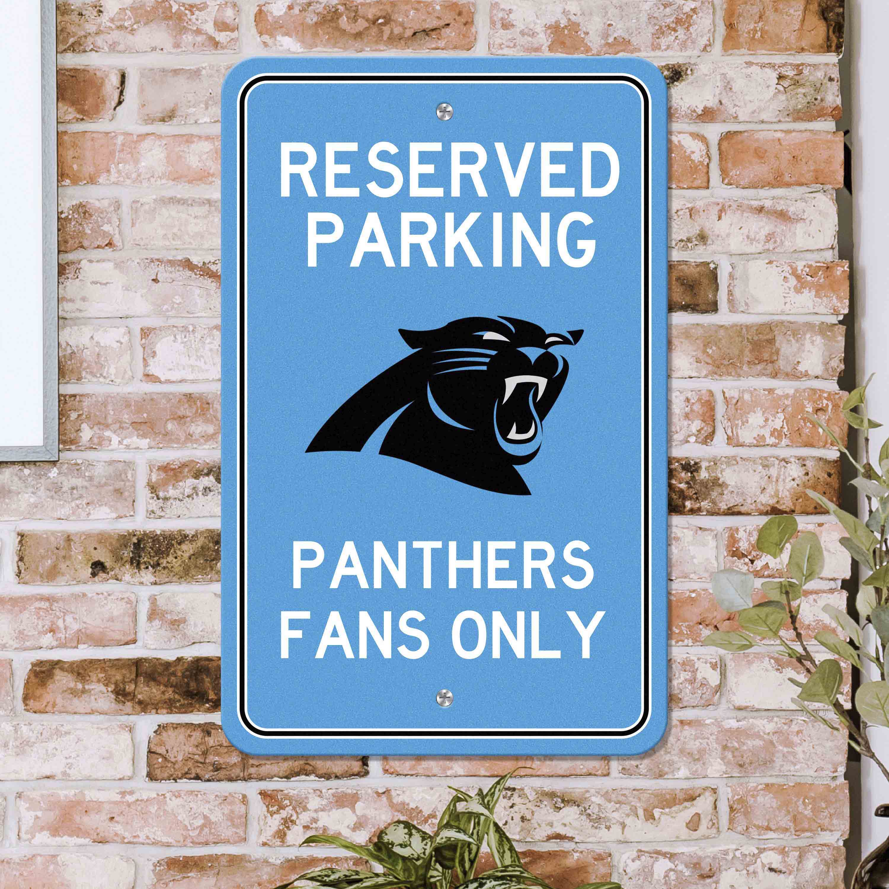 Carolina Panthers Team Color Reserved Parking Sign Décor 18in. X 11.5in. Lightweight - Carolina Panthers