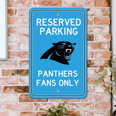 Carolina Panthers Team Color Reserved Parking Sign Décor 18in. X 11.5in. Lightweight - Carolina Panthers