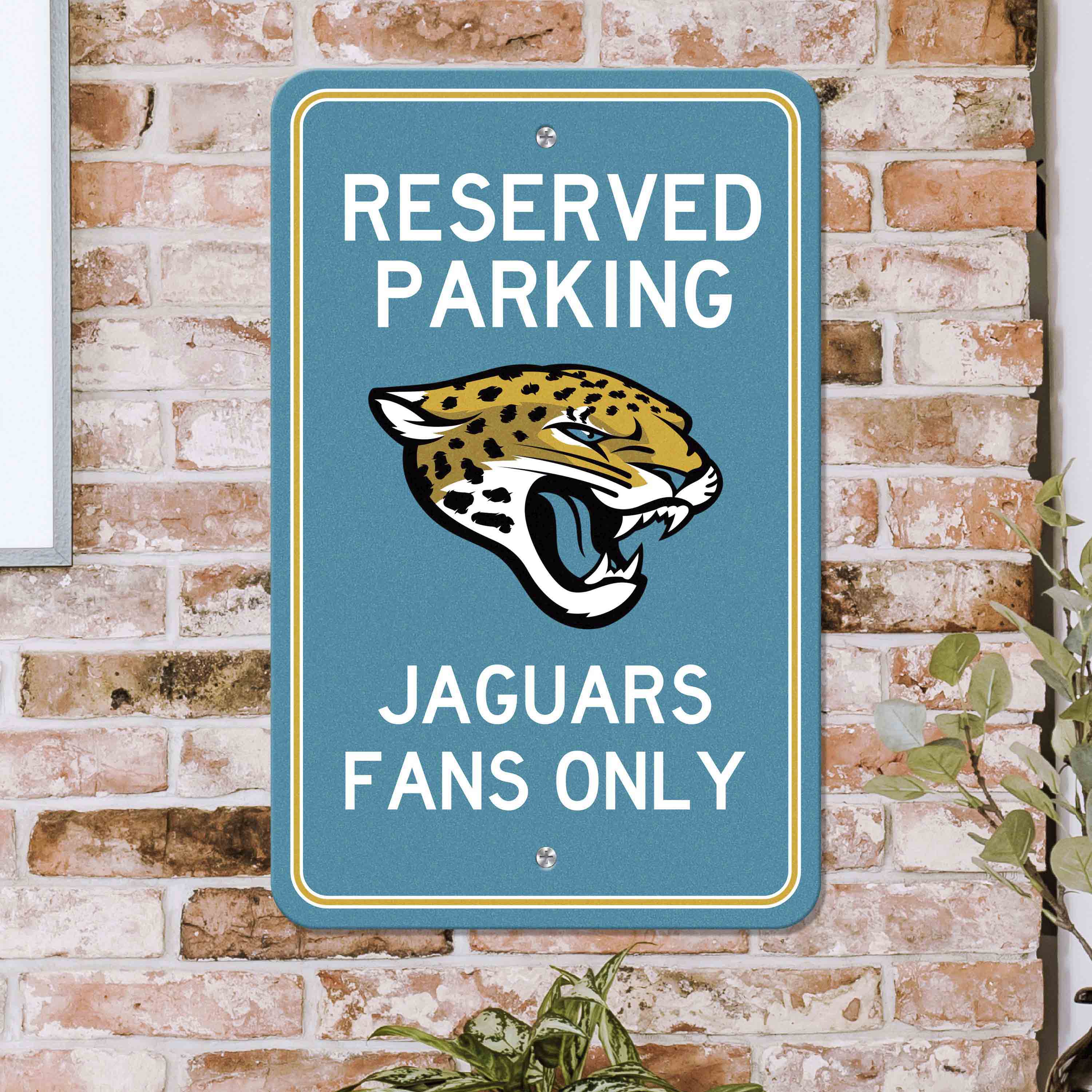 Jacksonville Jaguars Team Color Reserved Parking Sign Décor 18in. X 11.5in. Lightweight - Jacksonville Jaguars