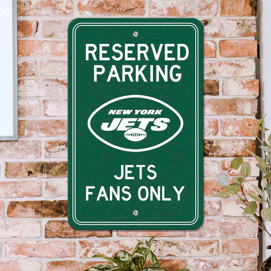 New York Jets Team Color Reserved Parking Sign Décor 18in. X 11.5in. Lightweight