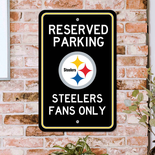 Pittsburgh Steelers Team Color Reserved Parking Sign Décor 18in. X 11.5in. Lightweight