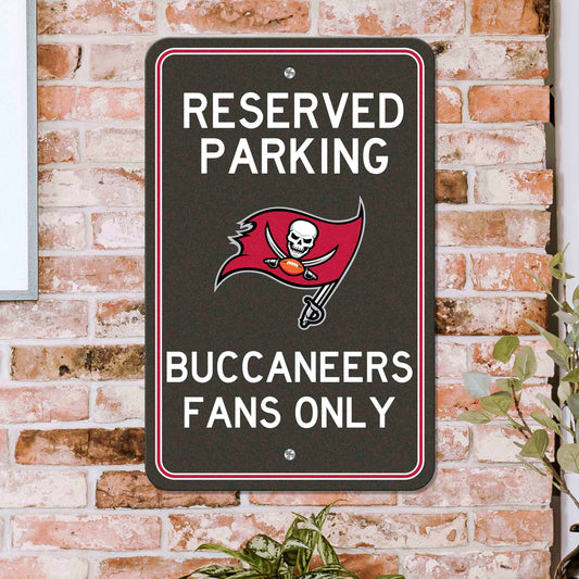 Tampa Bay Buccaneers Team Color Reserved Parking Sign Décor 18in. X 11.5in. Lightweight