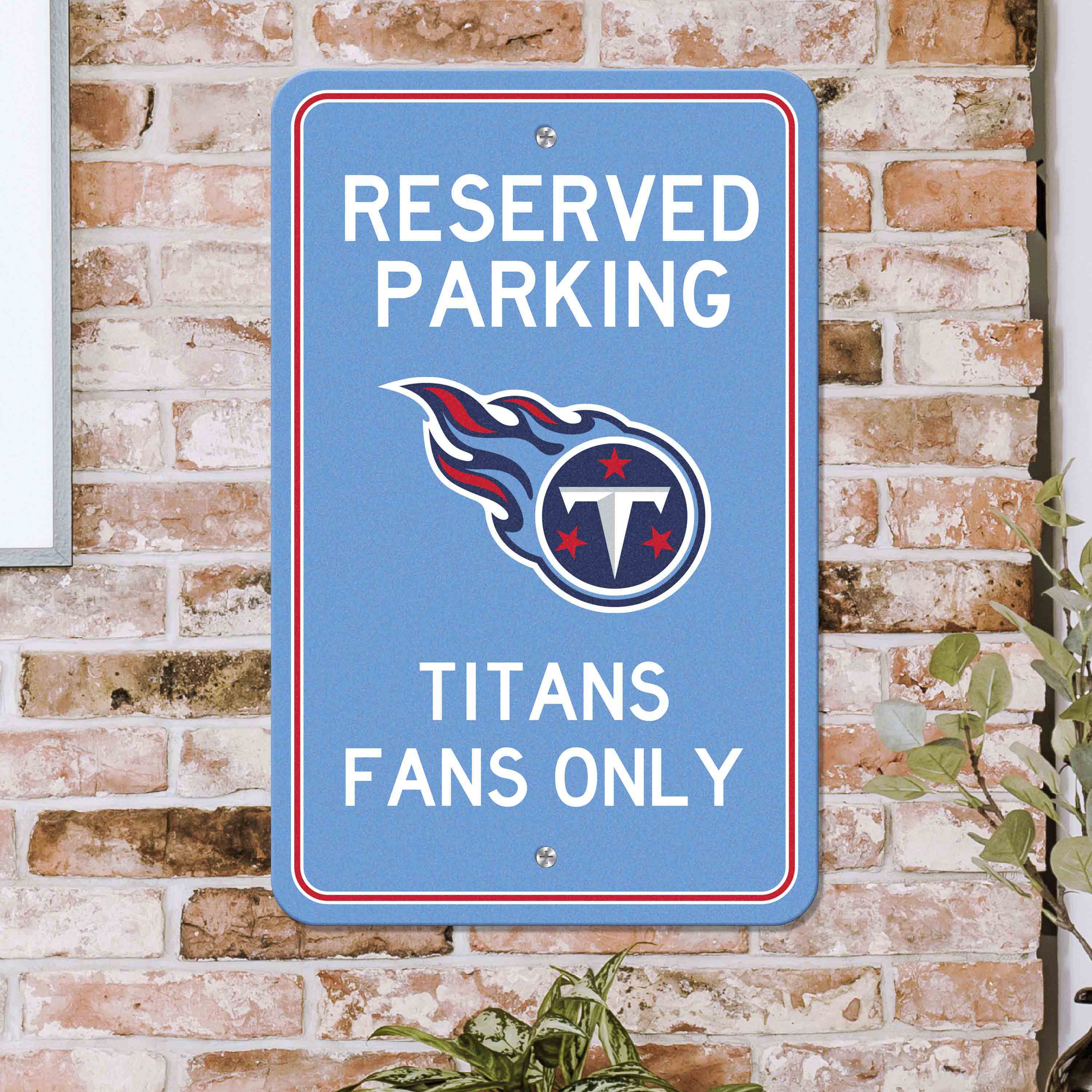 Tennessee Titans Team Color Reserved Parking Sign Décor 18in. X 11.5in. Lightweight