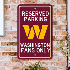 Washington Commanders Commanders Team Color Reserved Parking Sign Décor 18in. X 11.5in. Lightweight