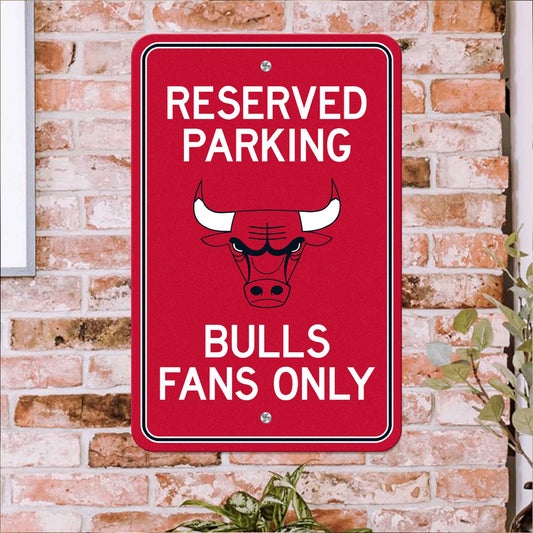 Chicago Bulls Team Color Reserved Parking Sign Décor 18in. X 11.5in. Lightweight