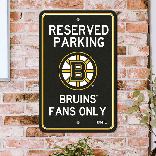 Boston Bruins Team Color Reserved Parking Sign Décor 18in. X 11.5in. Lightweight